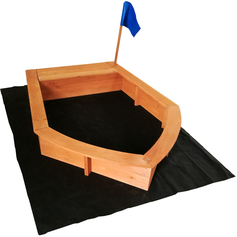 

Arenero niños forma barco madera 150x108x50cm Zona juegos infantil Jardín Jugar Aire libre Terraza