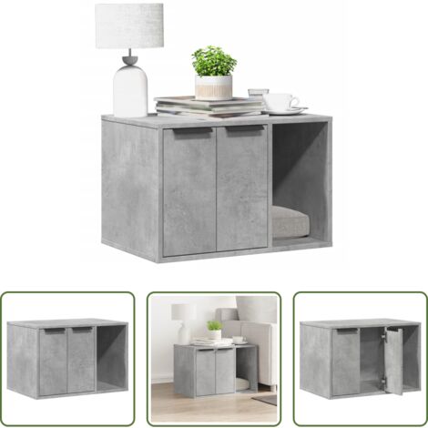 Arenero para gatos -  Mueble arenero para gatos madera gris hormigón 60x40x40 cm