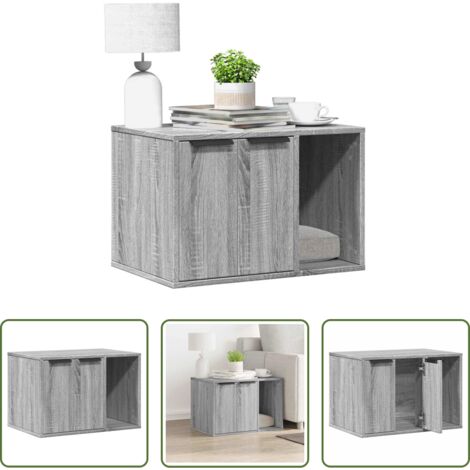 Arenero para gatos -  Mueble arenero para gatos madera gris Sonoma 60x40x40 cm