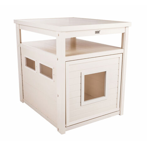 Arenero para Gatos YAKARTA - Estético y Decorativo - 4 Colores Disponibles - Fabricado en ECOTEX (Blanco)