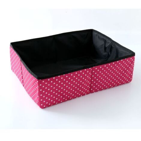 Arenero portátil y plegable para gatos, de uso general, impermeable, limpio y suave, apto para uso en interiores y exteriores - rojo rosado, L