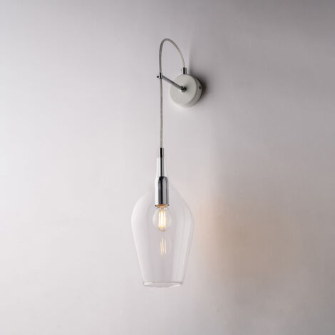 Ares Applique en fer et verre pyrex transparent 1 lumière .14 P.21 BL273-AP1-TR