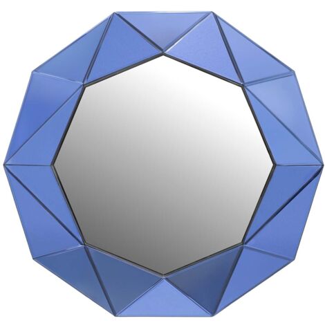 Ares Blauer Wandspiegel 80x6x80 cm