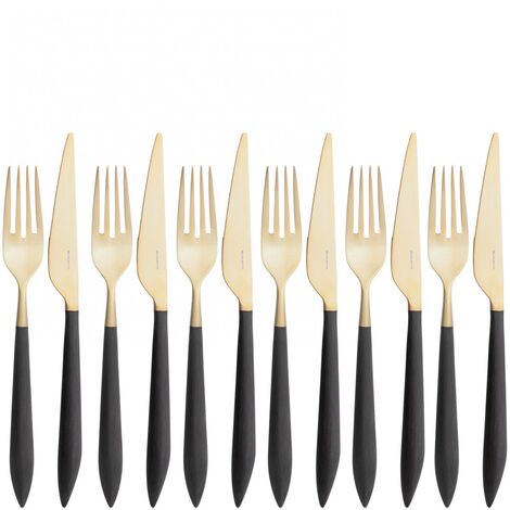ARES, Posate Gold Finish Set Fruit 12 pcs, Box Gallery, Casa