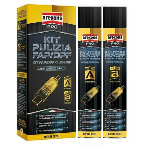 Arexons Kit Pulizia Completo FAP DPF Detergente Pulitore Filtro Antiparticolato