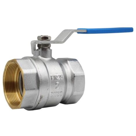 ARFOSA valvula esfera 2 h/h serie ligera pn25 , Válvula de esfera Serie Ligera PN25 Paso estándar Palanca ergonómica de color azul Cuerpo de latón CW617N cromado UNE EN