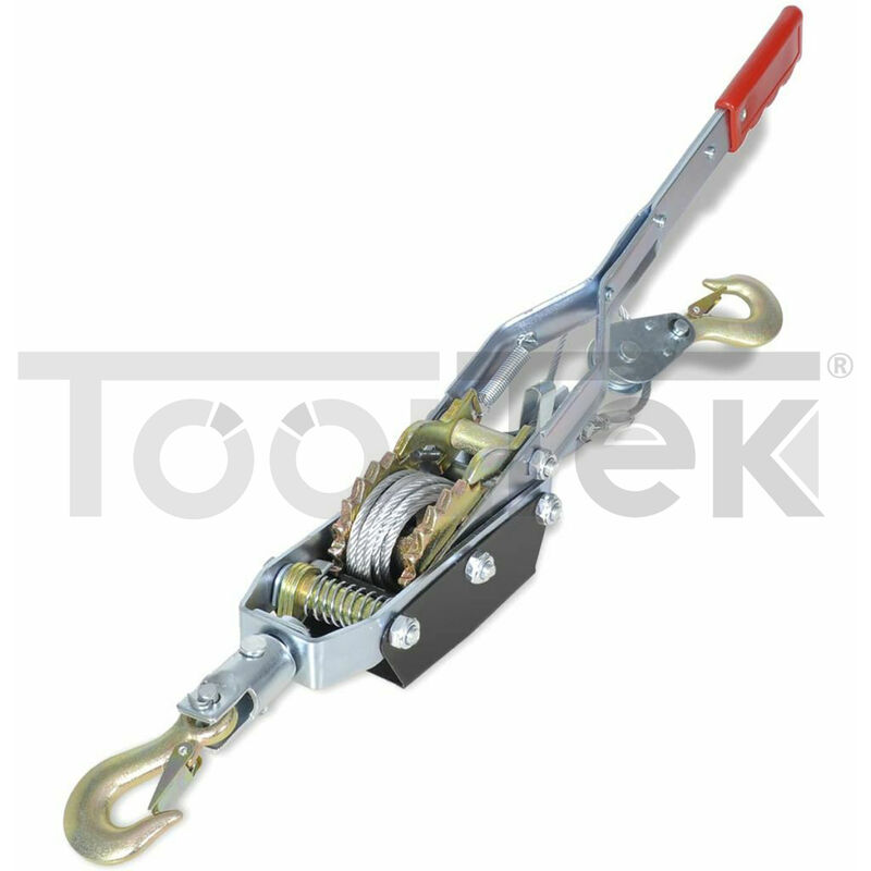 Image of Tooltek - argano a mano paracolpo 4ton verricello paranco manuale cavo acciaio