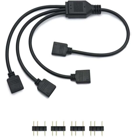 ARGB-Splitterkabel, 5 V, 3-polig, RGB-PC-Kabel, 1 Stecker auf 3 Pins, 30 cm, für CPU-Kühler und 5-V-ARGB-Lüfter