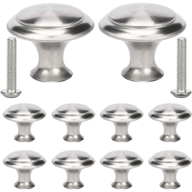 Argent 10Pcs Poignée Petit Manipuler Tiroir Acier Bouton pour meuble Joli Alliage Zinc Portes Tiroirs Penderie Relooking Vieille Cuisine Placards