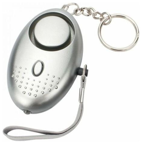 Argent Alarme Personnelle, 140DB Porte Cle Alarme d'urgence avec Torche Anti Agression avec Lumière LED for Femmes, Enfants, Personnes âgées