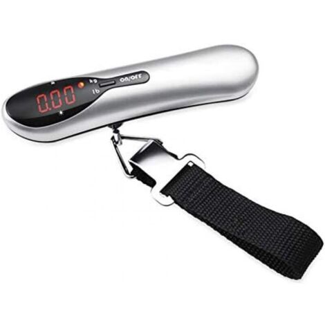 Argent Balance de Laboratoire Portable 50kg/110lb Pèse-Bagages électronique à Main Balances suspendues Balance de Poids Valise de Voyage Laboratoire, Cuisine