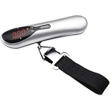 Argent Balance de Laboratoire Portable 50kg/110lb Pèse-Bagages électronique à Main Balances suspendues Balance de Poids Valise de Voyage Laboratoire, Cuisine