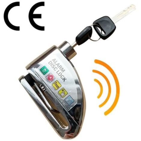 (argent-couleur argent)Antivol Moto,Alarme Moto Bloque Disque avec Alarme,Antivol Trotinette Electrique Moto Alarme pour Moto-Vélo-Scooter-Argent