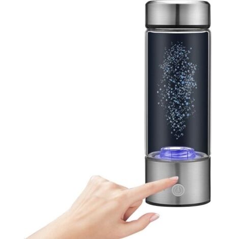 (Argent et transparent)Bouteille d'eau rechargeable - Non spécifié - 450 ml - Acier inoxydable - Hydrogène - USB rechargeable
