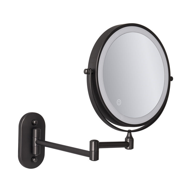 Noir Grossissement led pour miroir mural de 8 '', rechargeable par usb avec 1X/7X