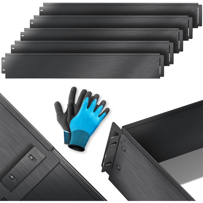 Kesser - Bordure de pelouse Bordure de massif 5m 10m 15m 20m 25m 30m 35m 40m 45m 50m 100x14cm ou 100x18cm Délimitation de massif Tôles à gazon