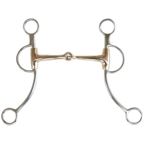 Argent - Morsure de Ren's Brad en acier inoxydable avec embouchure en cuivre