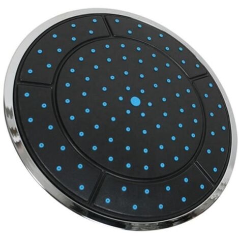 (argent & noir)1Pcs Douche Actionnée Par Pluie de Forme Ronde En Plastique de 25Cm Accessoires Cabine de Buse de Tête de Toit Dessus de La Chambre