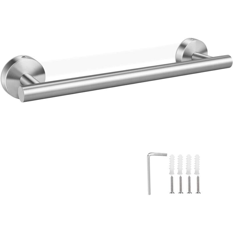 Argent Porte Serviette 30cm, Salle de Bain Support Acier INOX Porte-Serviette pour Serviette