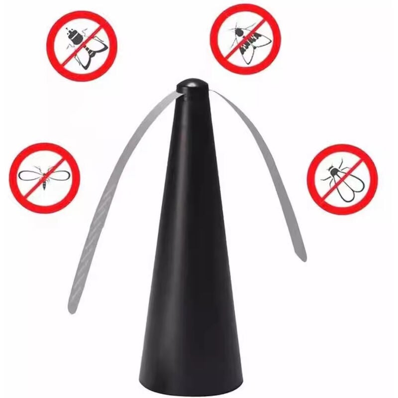 Noir Ventilateur anti-mouches, ventilateur anti-moustiques automatique, ventilateur anti-mouches et anti-moustiques