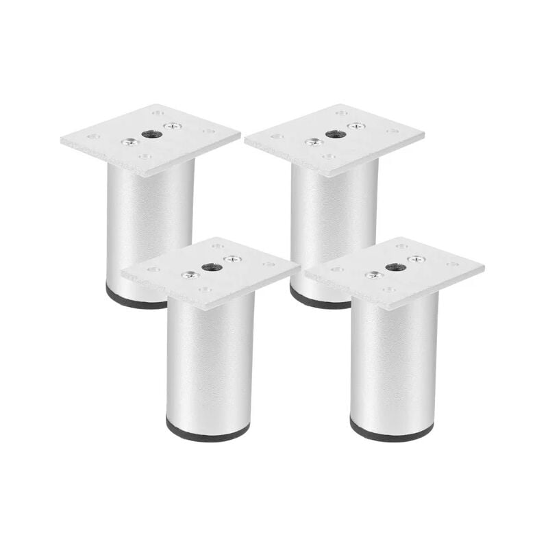 Linghhang - Argent)4 Pieds de meuble mat, aluminium 100 mm, pieds de meuble tv, adaptés aux tables basses d'armoire, pieds de support de canapé de