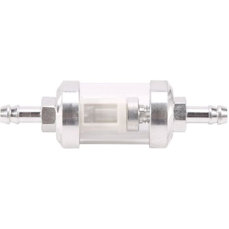 （Argent）Filtre à Essence Universel pour Moteur à PéTrole Brut en Verre Chromé, Essence 5/16 Pouces, 8 Mm,pour Motos