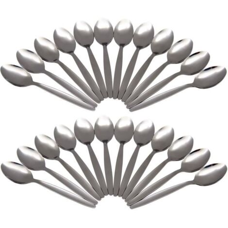 (argent)Lot de 24 cuillères à café - en acier inoxydable
