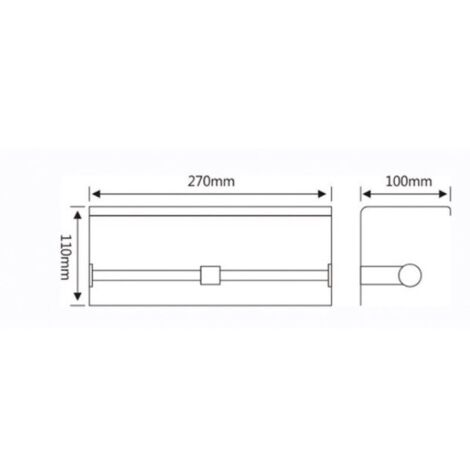 Argento - 27x11x10 cm - Porta carta igienica in acciaio inox con supporto per smartphone, capacità 2 rotoli, acciaio inox