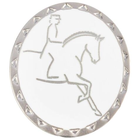 Argento - Spilla da concorso modello dressage rider  in rame rivestito con vernice smaltata