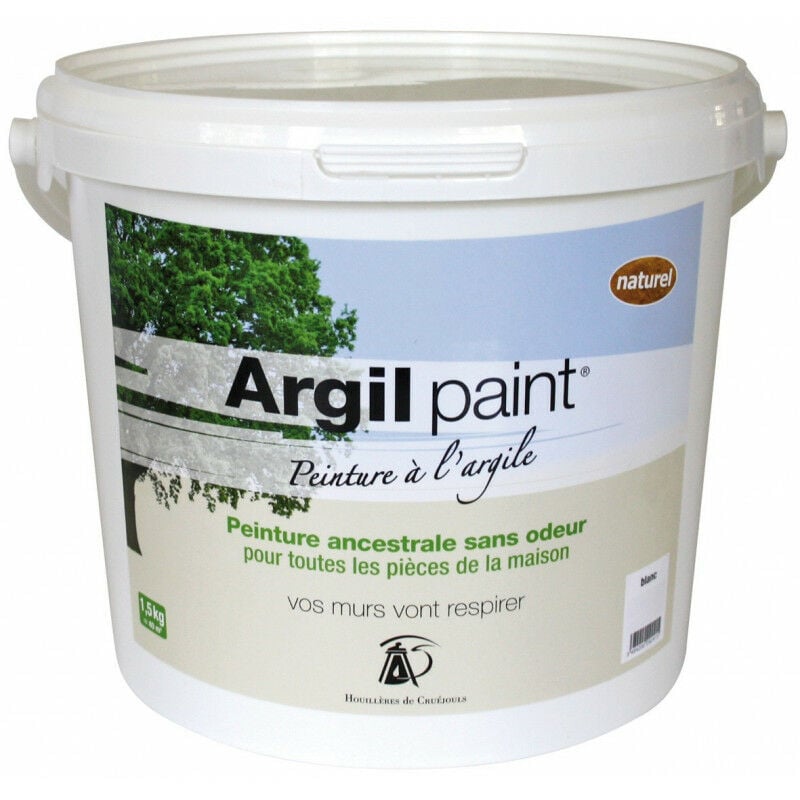 Argil Paint - Peinture à l'argile blanc Houillères De Cruéjouls Seau de 1,5Kg