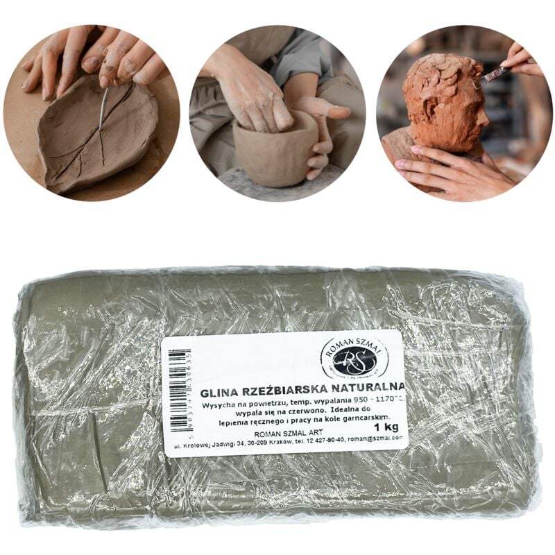 Argile à sculpter naturelle pour modeler la sculpture Roman Szmal 1kg