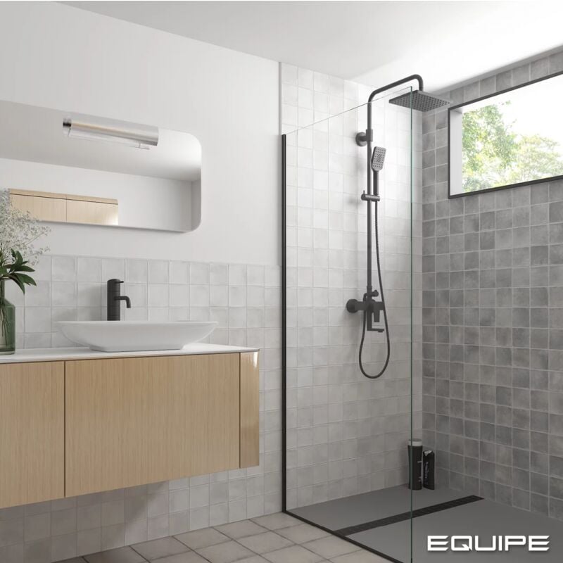 Carrelage sol / mur effet zellige bejmat 10x10 cm blanc gris mate argile ice (vendu par boite de 0,50m2)