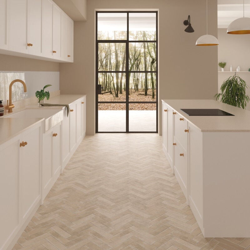 Carrelage sol / mur effet zellige bejmat beige 6x24,6 cm mate argile siena (vendu par boite de 0,50m2)