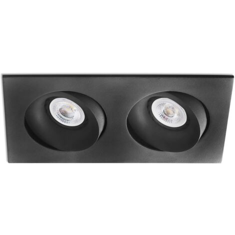 Argon-2 Orient. Inc. Quadrato Nero 2Xgu10 Marca Faro