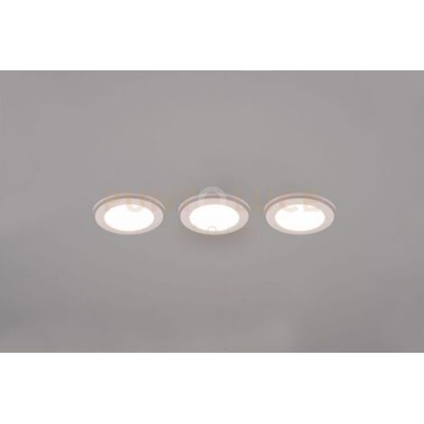 ARGUS KIT 3 FARETTI DA INCASSO LED 1W-4W 350lm, 3000K ROTONDI BORDO BIANCO + FUNZIONE RGB D. 8,2CM DIMMERABILE
