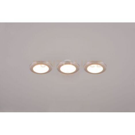 ARGUS KIT 3 FARETTI DA INCASSO LED 1W-4W 350lm, 3000K ROTONDI BORDO CROMATO + FUNZIONE RGB D. 8,2CM DIMMERABILE