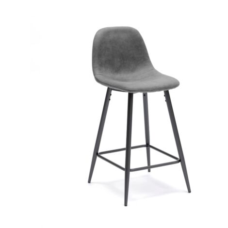 Aria, Sgabello in Similpelle Grigio (50cm X 43cm H. 91cm)