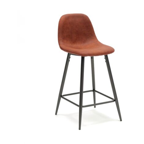 Aria, Sgabello in Similpelle Marrone (50cm X 43cm H. 91cm)