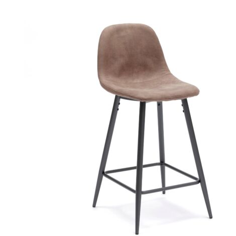 Aria, Sgabello in Similpelle Tortora (50cm X 43cm H. 91cm)