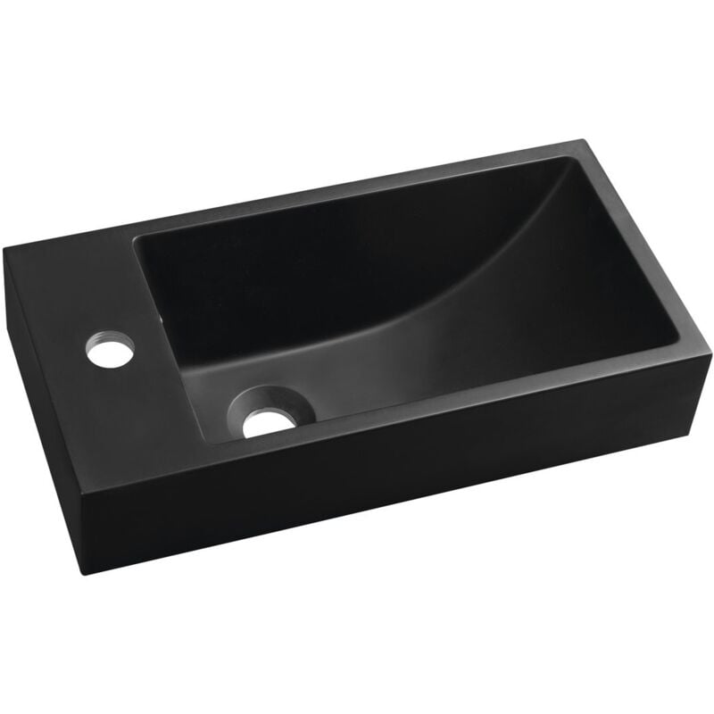 Sapho - ariana Lave-linge Marble Culture 50x25cm, gauche, noir mat