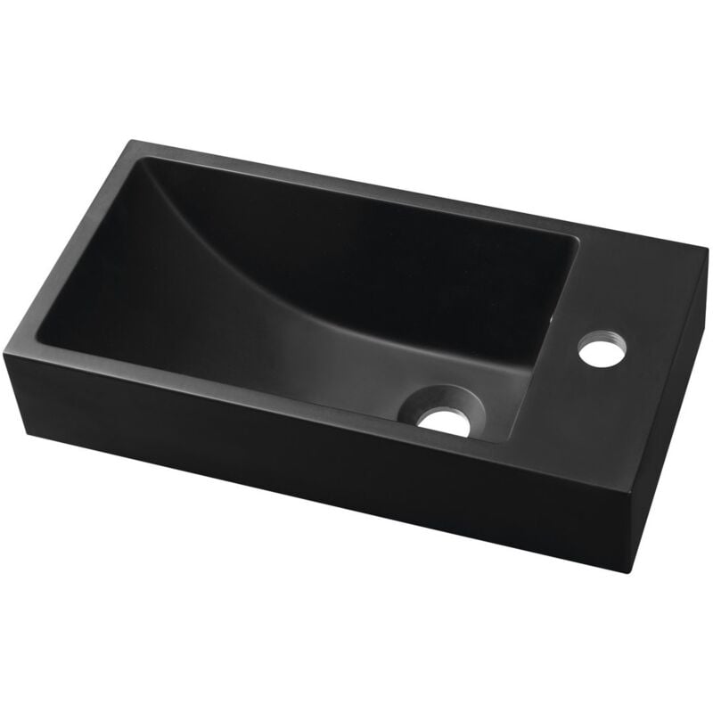 Sapho - ariana Lave-vaisselle en marbre de culture 50x25cm, droit, noir mat