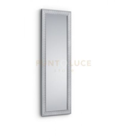 ARIANE SPECCHIO DA PARETE CON CORNICE LAVORATA CON GANCI X INSTALLAZIONE ORIZZONTALE E VERTICALE CROMO H.150CM