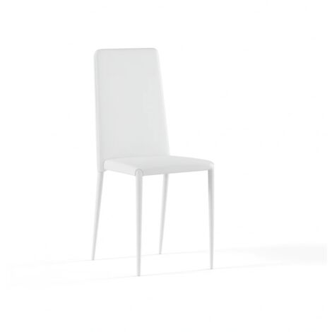 Arianna, Set di 4 sedie in similpelle Bianco (40cm X 42cm H. 96cm)  Duzzle