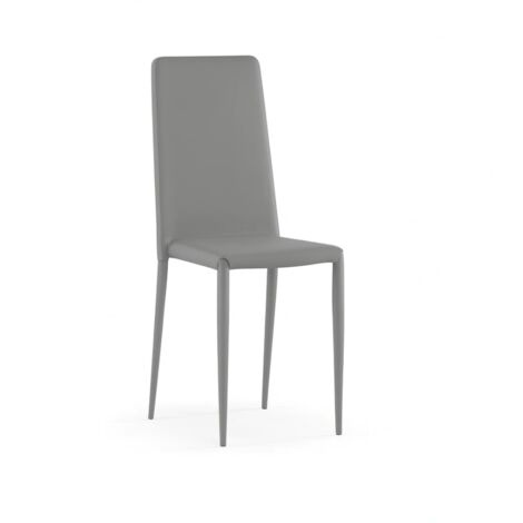Arianna, Set di 4 sedie in similpelle Grigio chiaro (40cm X 42cm H. 96cm)  Duzzle