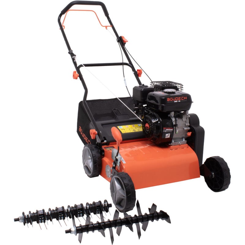 Boudech - Arias 196 - 2-in-1 196cc 4Hp Multipurpose Petrol Aerator with Blades and Claws Cut 42 cm 6 Depth Levels