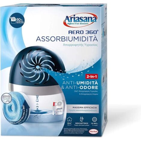 HENKEL Ariasana Aero 360° Kit Assorbiumidità 1 Dispositivo e 1 Ricarica TAB da 450 g