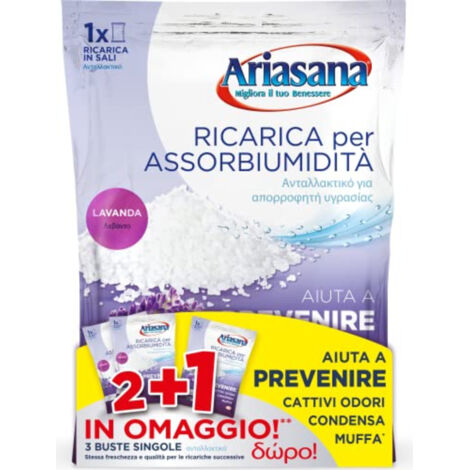 ARIASANA RICARICHE UNIVERSALE ASSORBI UMIDITÀ LAVANDA 3 X 450 GR