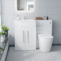 Aric LH Vanity Sink and WC Back to Wall Rimless Toilet