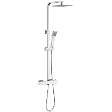 Aries Thermostatic Shower Valve Mixer Set Dual Head Square Lifetime Guarantee
