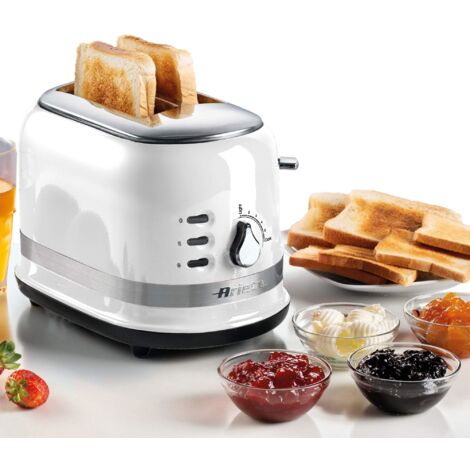 Ariete 0149W Moderna 2 Slice Toaster, Defrost, Heating & Cooking Function, White